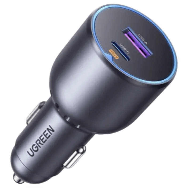 UGREEN 2-Port Fast Car Charger, 63W USB-C and USB-A, 45W PD Super Fast Charging 2.0